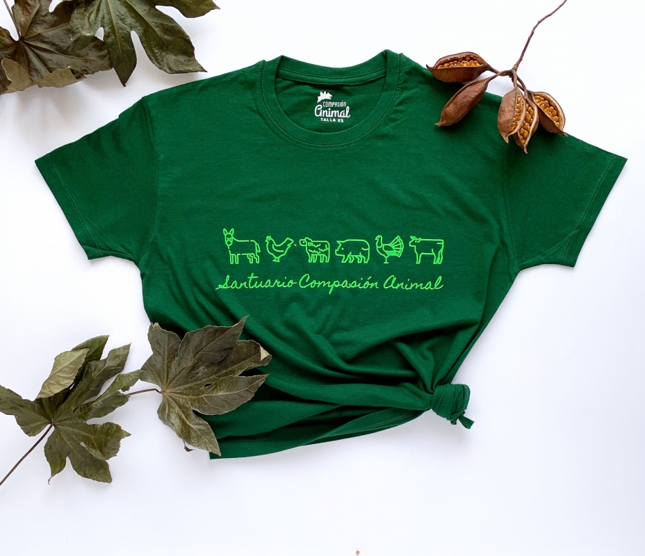 Camiseta animales verde Compasión Animal